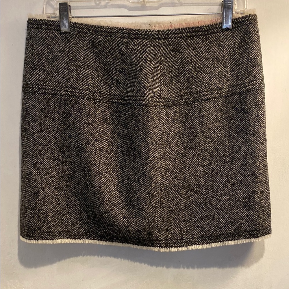 J. Crew Black and Gray Mini Pencil Skirt for Work